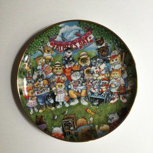 Franklin Mint “Purrfect Pops” Bill Bell father's day plate cats collector 8"